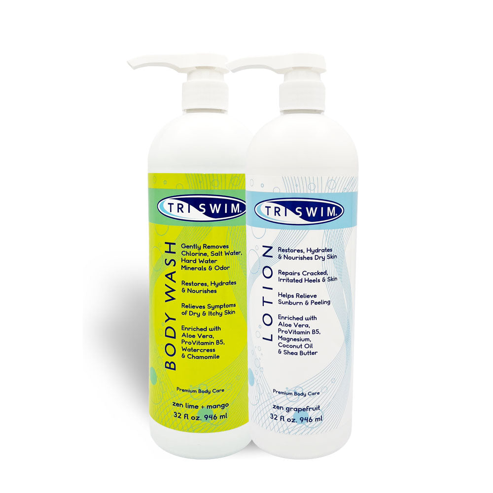 TRISWIM Chlorine Removal Body Wash / Lotion 32oz Bundle