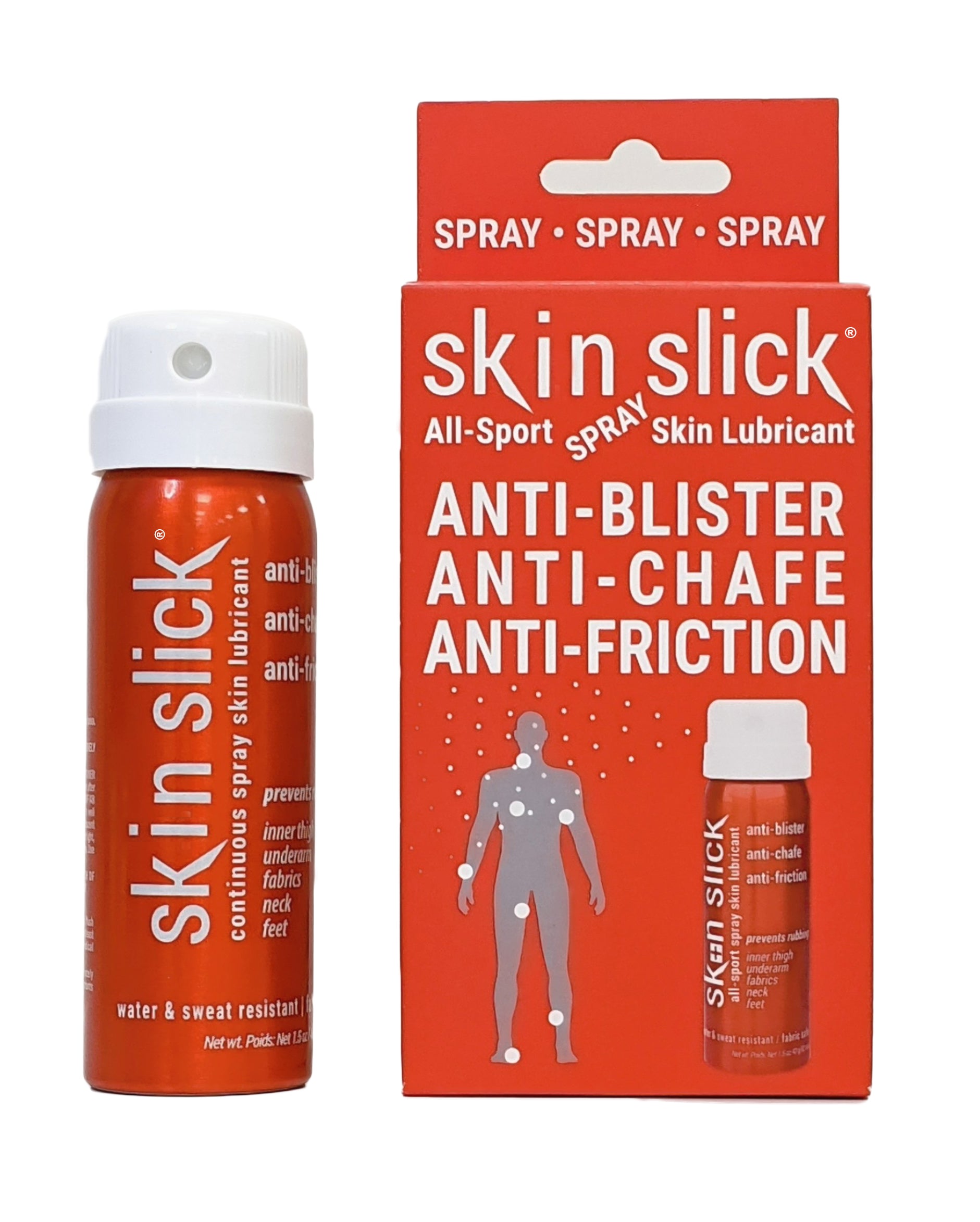 SKIN SLICK® Anti-Chafe Anti-Blister Spray Skin Lubricant 1.5 oz
